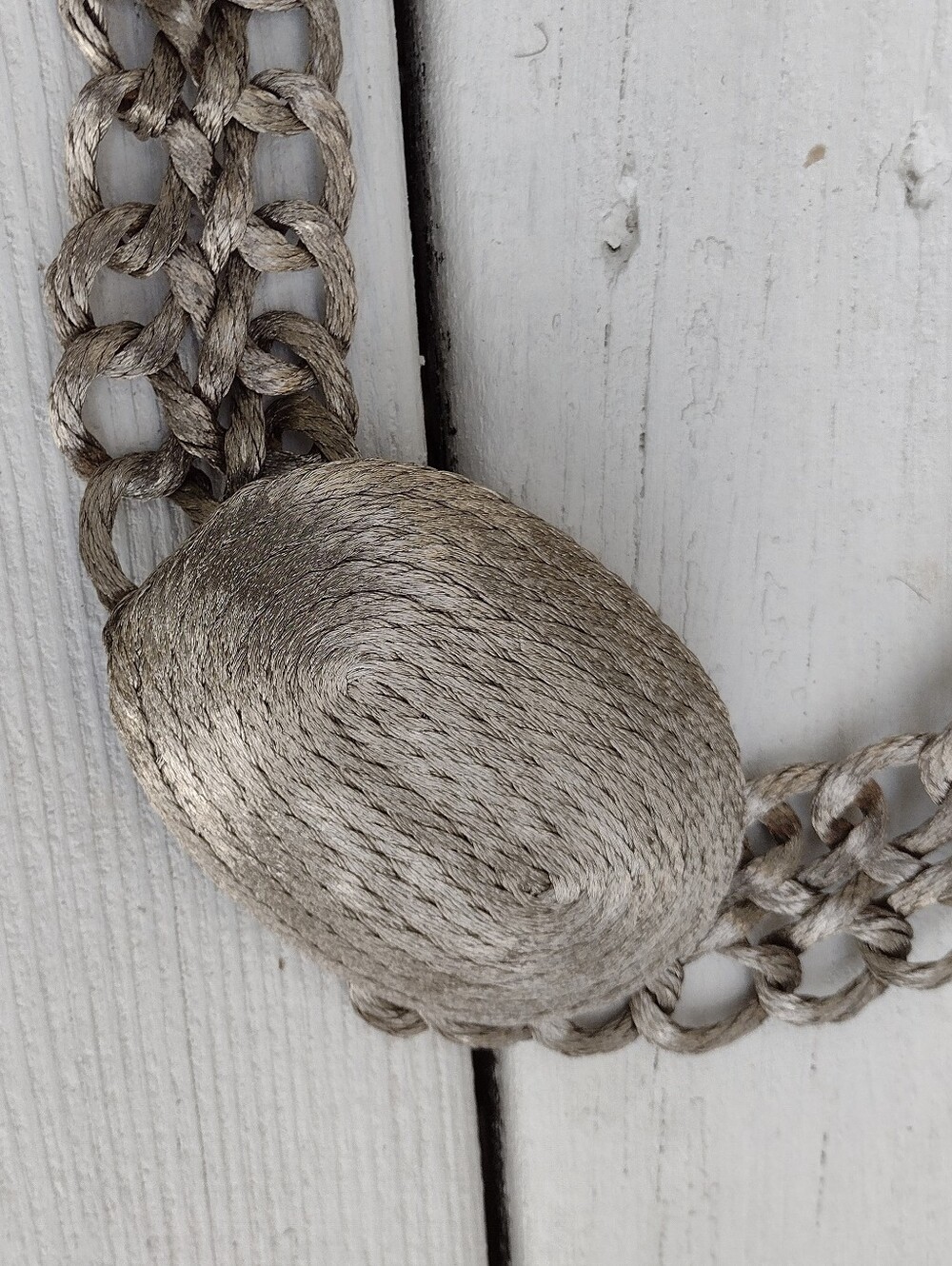 Vintage Silver Tone Hand Woven in Greece Women Statement Belt